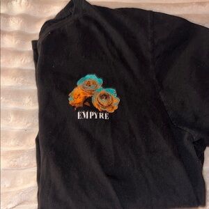 Empyre Black T-Shirt with Floral Design